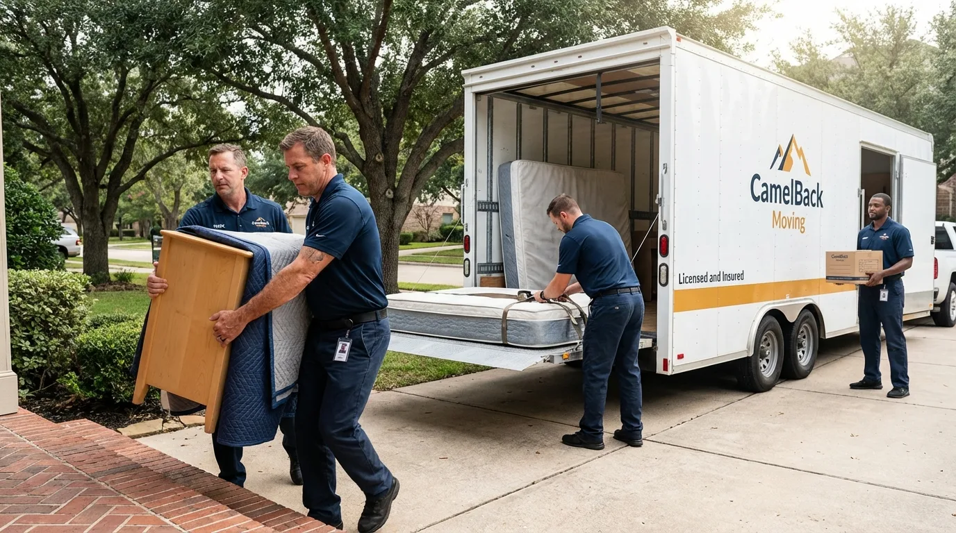 Crew loading residential truck for cross-state move from Webster Springs, WV