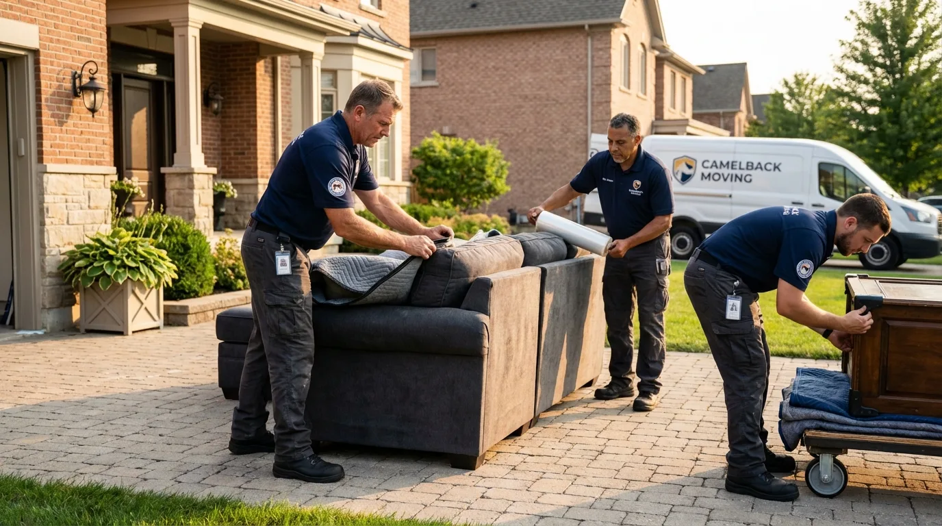 Large estate moving crew wrapping furniture in Webster Springs, WV