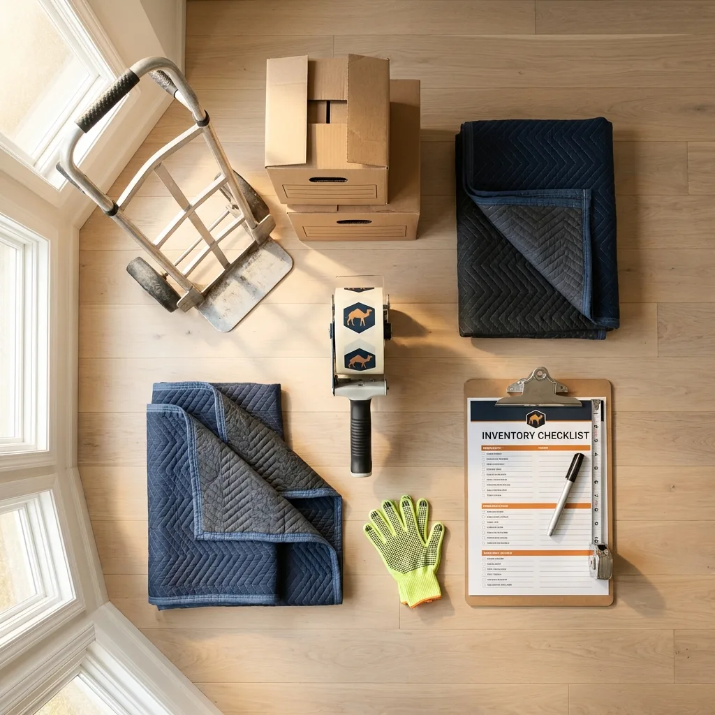 Professional moving supplies and packing materials layout for Webster Springs residential relocations